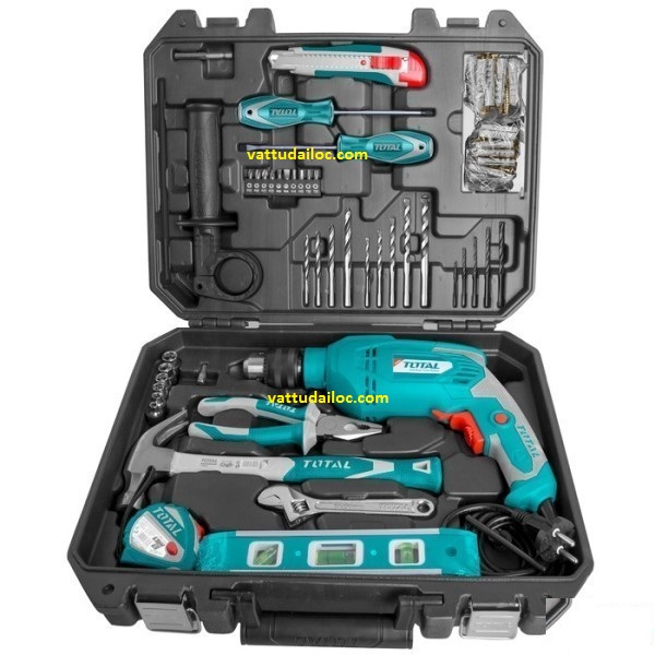 THKTHP1012E - Bộ máy khoan búa 101 món Total 650w