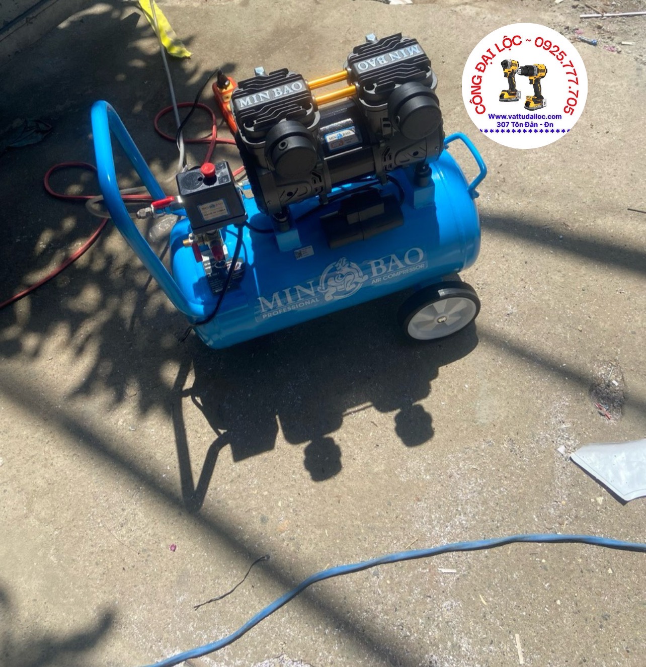 [ MB1490-1 ] - Máy Nén Khí KHÔNG DẦU - GIẢM ỒN - LÊN HƠI NHANH Bình Chứa 30 Lít Minbao