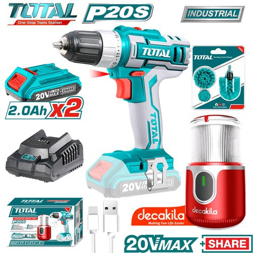 [ TOSLI23013 ] - Bộ combo 2 máy xay cà phê và máy khoan dùng pin 20V Total 