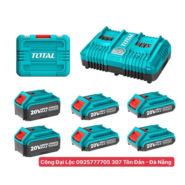 Combo hộp  7 pin Lithium-Ion 20V Total TOSLI230701