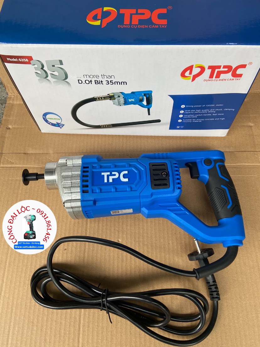 6358 - Máy đầm dùi Bêtông cầm tay TPC 1.200w