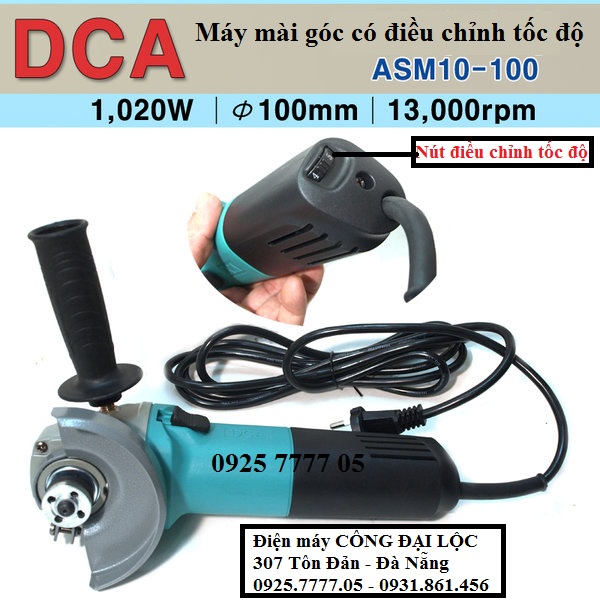 ASM10-100 - Máy mài góc DCA 1.010w có 6 cấp điều chỉnh tốc độ nhanh chậm