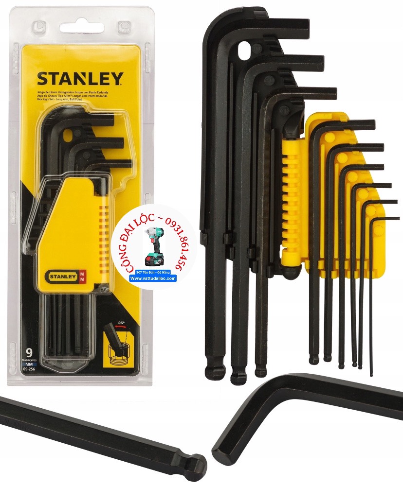 BỘ LỤC GIÁC ĐẦU BI 9 CÂY HỆ MÉT (1.5mm-10mm) STANLEY 69-256