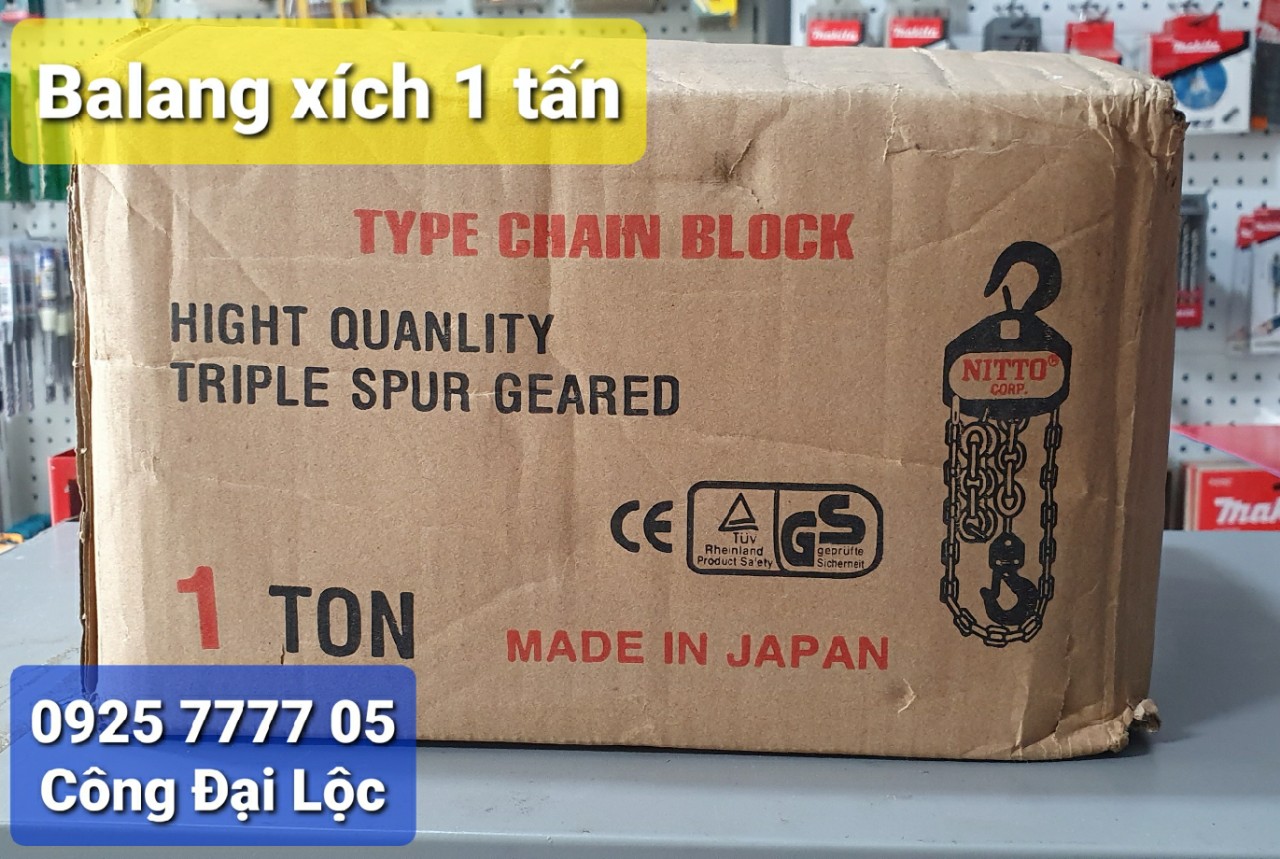 Balang xích kéo tay 1 tấn Nitto - Japan