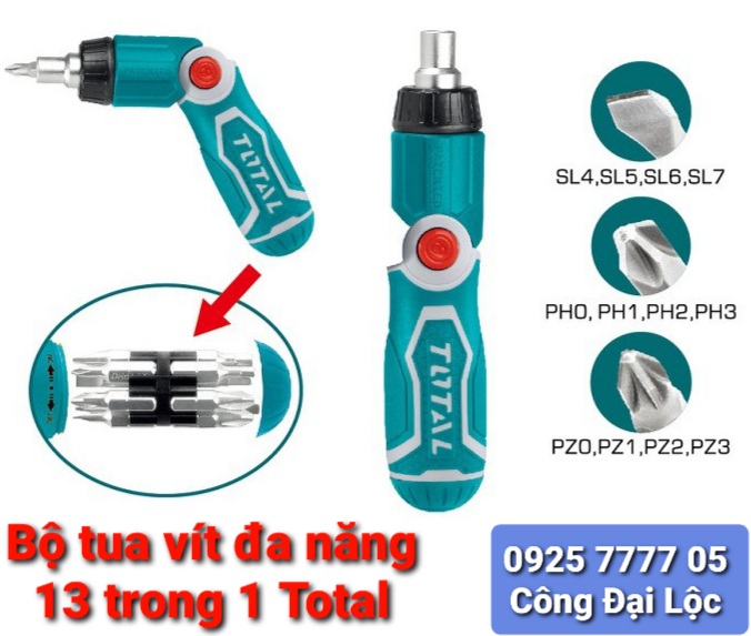 Bộ tua vít đa năng , tự động 2 chiều Total TACSD30136