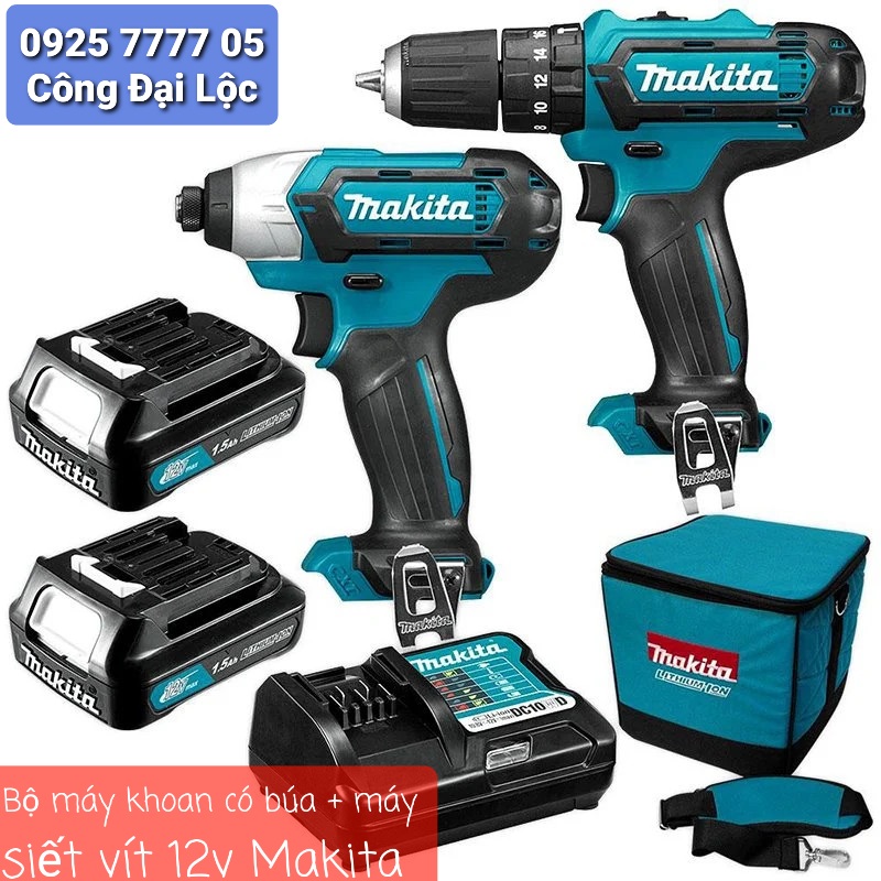CLX224S Combo máy khoan + máy siết vít 12v Max Makita (TD110D+DF333D)