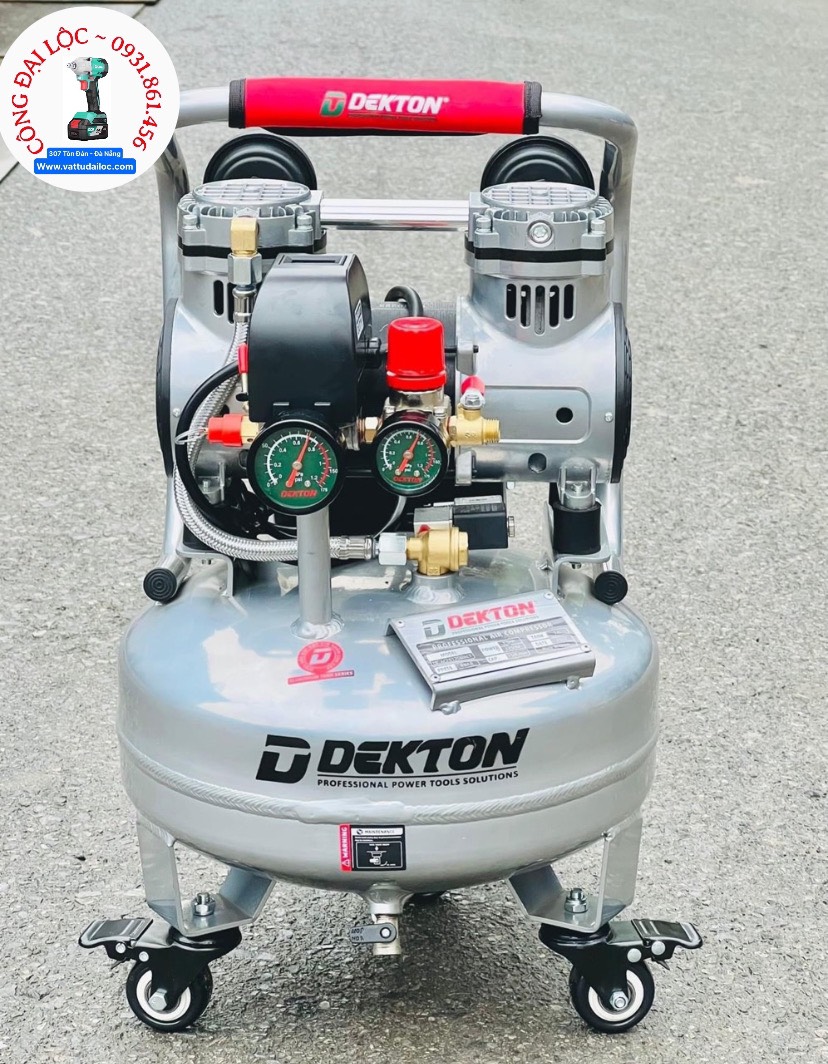 DK-AC29112SWALT - Máy Nén Khí Không Dầu , Bình Chứa 10 Lít Dekton ( Bình Hợp Kim NHÔM Cao Cấp )