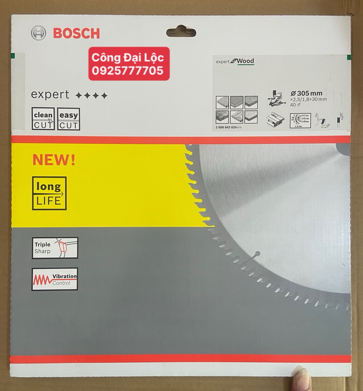 Lưỡi Cưa Hợp Kim BOSCH Dùng Cho Gỗ , Đường Kính 305mm X Cốt 30mm X 60 Răng