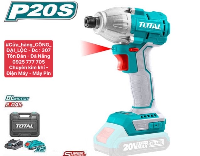 [ TIRLI2017 ] - Bộ máy Siết Vít dùng pin Lithium 20V TOTAL 