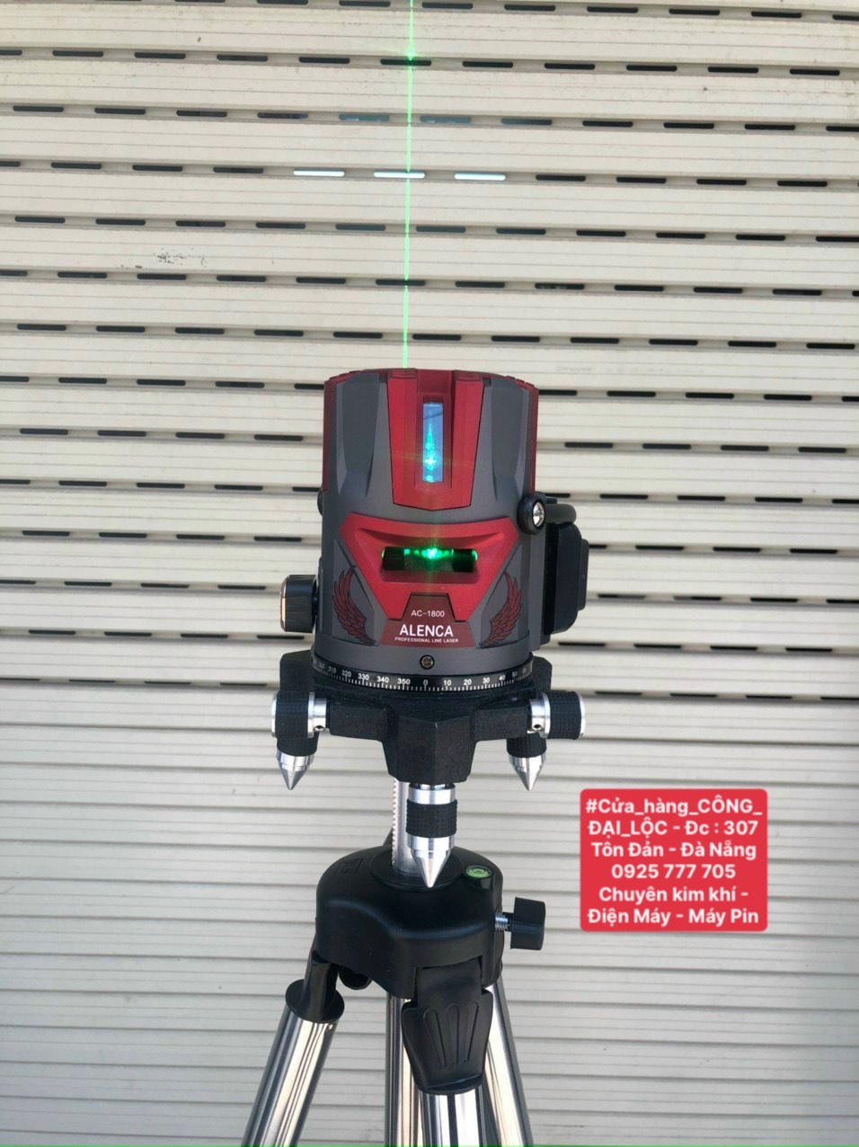 Máy bắn cốt laser 5 tia xanh ALENCA AC1800 full phụ kiện , chân đế inox cao 1,5 mét