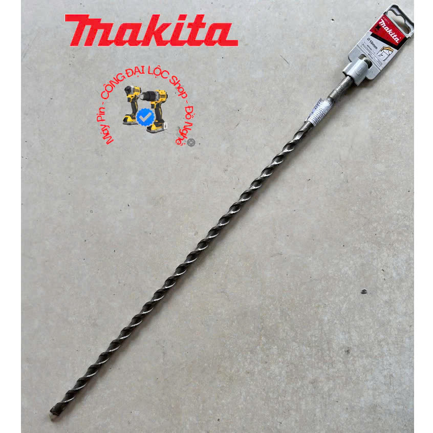 Mũi khoan bê tông xuyên tường fi 10 dài 460mm Makita , đuôi gài Sds-Plus