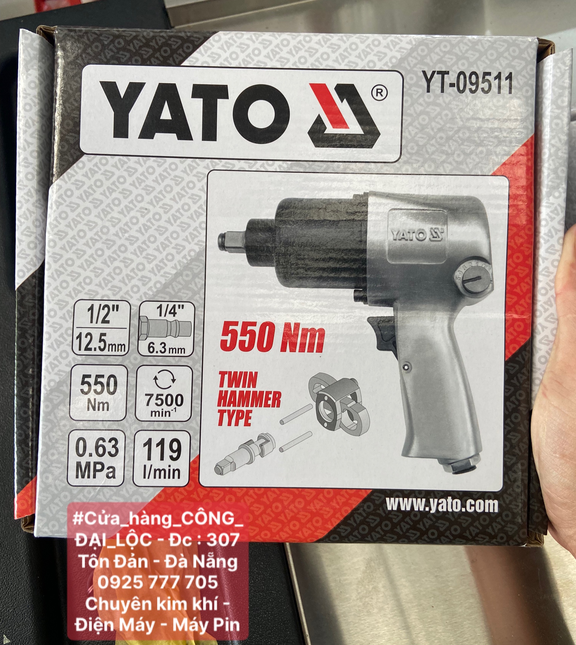 SÚNG SIẾT BU LONGO 1/2' 2 BÚA YATO YT-09511