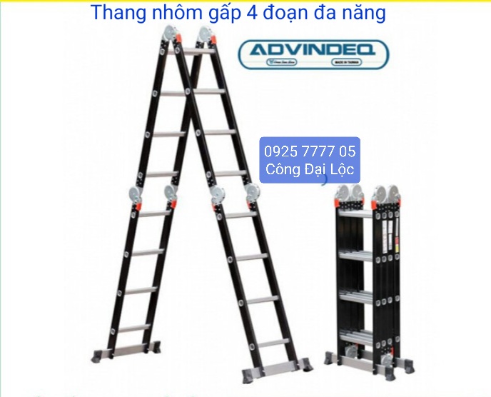 Thang nhôm gấp đa năng 4 đoạn Advindeq ADM104 - Đài Loan