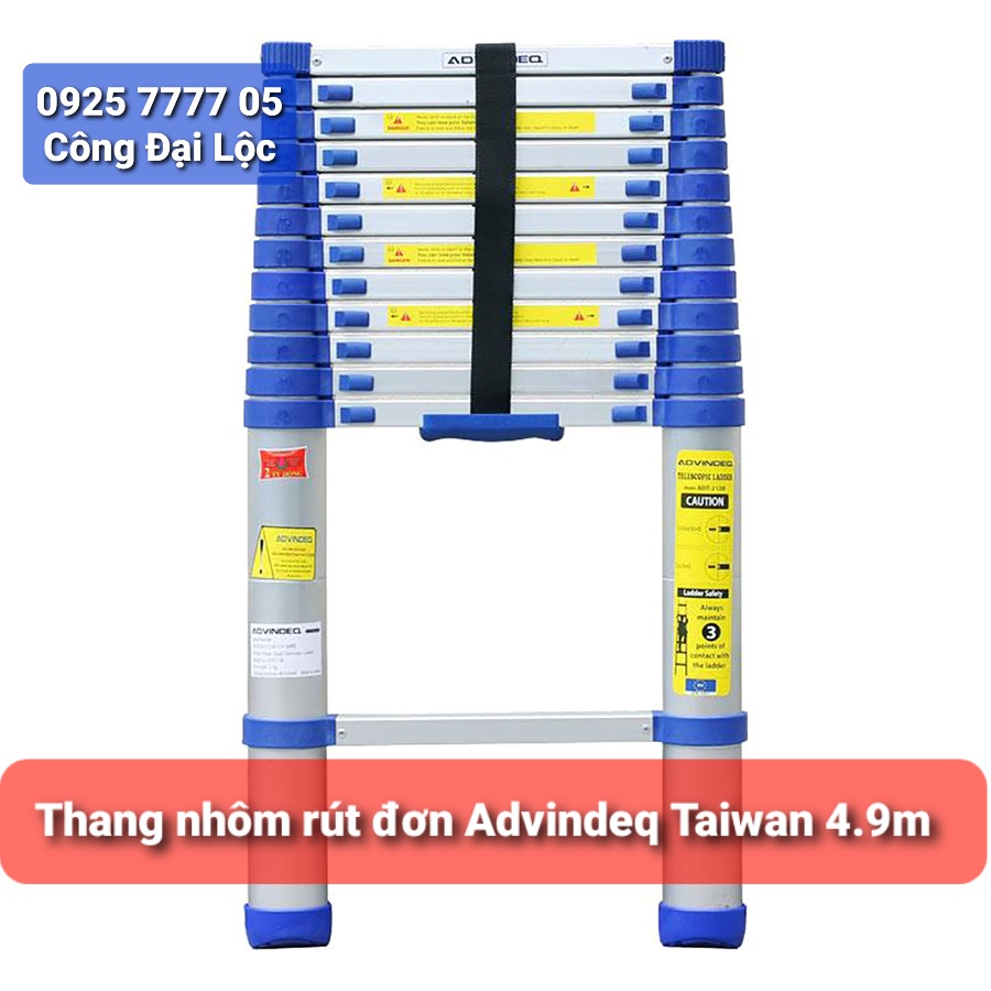 Thang nhôm rút đơn 4,9 mét Advindeq ADT214B - Đài Loan 